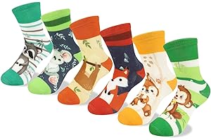 Queenshin 6 Paia di Calze Ragazzo Calzini Bambino Traspirante e Resistente 3-12 Anni