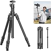 ULANZI TT53 Camera Tripod, 70.8” Travel Tripod for DSLR/Phone, Heavy Duty Fold Portable Stand with 360° Ball Head UKA Quick R