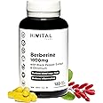 Berberina 1000 mg. 120 capsule vegane. Con Cromo e Pepe Nero per un migliore assorbimento. Il miglior estratto concentrato di