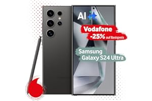 Samsung Galaxy S24 Ultra mit Vodafone Vertrag | Aktion: 25% Basispreis-Rabatt | 24 Mon. Laufzeit | in Titanium Black | mit 256 GB Speicher