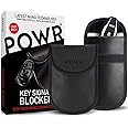 POWR RFID-blockierender Diebstahlschutz für Autoschlüssel, 2 Stück, Antidiebstahlschlüsselanhänger, Faraday-Schlüsselcase, bl