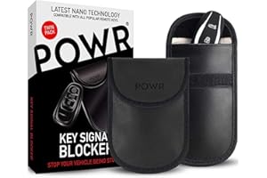 POWR 2 Unidades Guarda Llaves Coche | Funda Bloqueadora de Señal RFID | Porta Llaves Protector | RFID Bloqueador de Faraday para Llaves de Coche, Moto y Ingreso