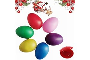 RAKIUTY Œufs Sonores en Plastique, Œufs Maracas, 6 Pièces Œufs Shaker, Instrument de Musique Percussion, pour L'accompagnement Chanté, Les Animations de Fête et L'ajout D'une Atmosphère Joyeuse