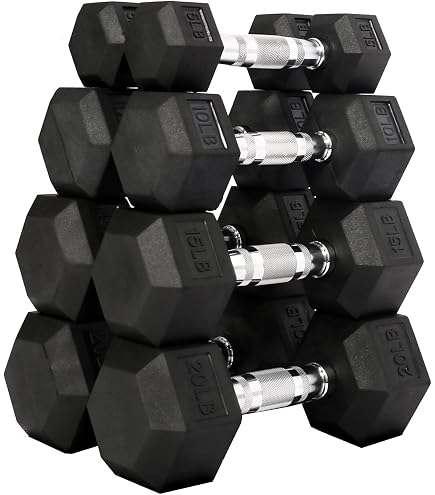 Endless Pair 8 Kg Hanteln – Hexagon Rubber Coated Dumbbells, Schwarz, Aus Eisen & Gummi, Für Fitness