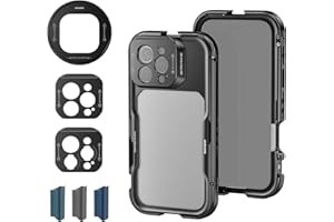 NEEWER Klatka 16 Pro Max, stabilizator telefonu do szybkiego zwalniania kompatybilny z iPhone 16 Pro Max z adapterami filtra 67 mm, obiektyw 17 mm i obiektyw z mocowaniem T, pełny dostęp do sterowania