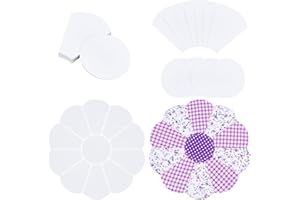 arricraft 44 Pcs Flower Shape Paper Quilting Templates, Handmade English Paper Piecing Trapezoid with Flat Round Patchwork Template for DIY Patchwork Sewing Crafts