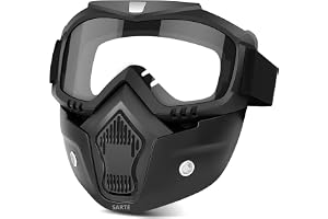 SARTE TPU Goggle Mask Anti Scratch UV Protective Open Face & Eyewear Windproof Dirt Shield Adjustable Strap Soft Foam Padded Detachable for Cycling Bike Off Road Racing Riding Unisex (Transparent)