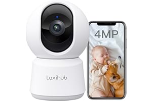 LAXIHUB 4MP Cámara Vigilancia WiFi Interior, 2,4/5GHz Cámara Vigilancia Domicilio WiFi, Cámara para Perros PTZ 355°, Audio Bi