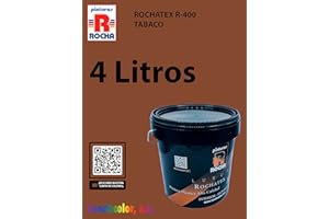 Pinturas Rocha ROCHATEX R-400, Pintura plástica de muy altas prestaciones para interior y exterior, Super resistente a las manchas, agua y agentes atmosféricos, Tabaco, 4lt