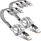 Multi USB Kabel,SDBAUX 3 in 1 Universal ladekabel Einziehbares Mehrfach Ladekabel Micro USB Typ C für Phone 12 11 Xs X 8, And
