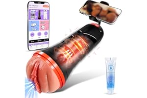 HUUIME Masturbador Masculino Juguetes Sexuales Hombre - Masturbádores Masculino con Succión y Vibración Vagina Realista de Silicona con Soporte de Teléfono, Vibradorador Hombre Juguetes Eróticos para Pareja