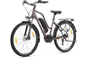 Touroll MA2 Vélo Électrique Adulte, Moteur Central 250W 70Nm, Batterie Amovible, Autonomie 100km, Freins Hydrauliques, VTC Electrique Homme Femme, Vélo électrique de Ville