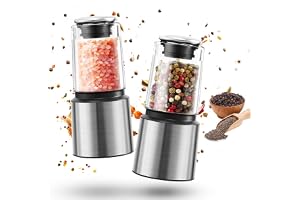 Euqvunn Salt- och Pepparkvarn Set, Manuell Salt- och Pepparkvarn 60 ml med Keramisk Kvarn, Förslutande Lock och Plastkropp, K