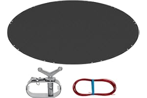 ‎WOLTU WOLTU Poolabdeckung rund Ø 610 cm wasserdicht, Solarplane für Pool Ø 500-550 cm, Winterabdeckplane aus 200 g/m² PE, Abdeckplane mit Drahtseil und Aluminium-Befestigungselement, dunkelgrau