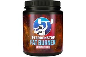 ‎STERRENSTOF Sterrenstof Fat Burner – Jasmin-Lychee – Fettverbrenner Appetitzügler mit L-Carnitin, L-Tyrosin, L-Theanin, Grüntee-Extrakt, Koffein – Schnell abnehmen, Fatburner, Diät, 300 g Pulver, 50 Portionen