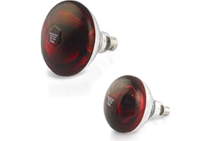FRATRISPRO 2 Stk 175 Watt E27 Rotlichtlampe Wärmelampe aus Hartglas 240 Volt - Infratrotlampe für Tiere - Küken, Kaninchen, Ferkel, Hundewelpen, Hühnerstall, Hasen