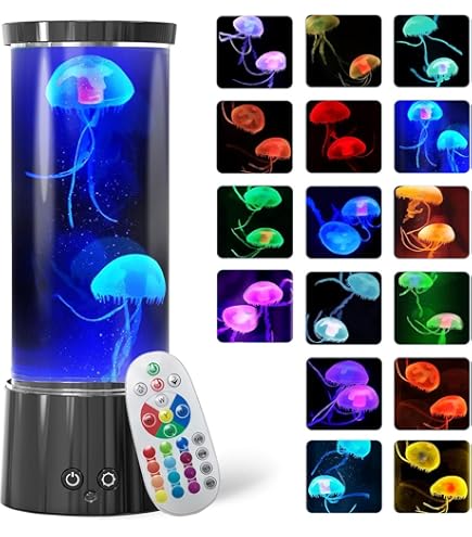 SWEETBIUTI Bubble Fish Lamp - Kleur Veranderende Fish Tank Sensory USB & Batterij Aangedreven Sfeerlamp met Afstandsbediening voor Bureau Kantoor Home