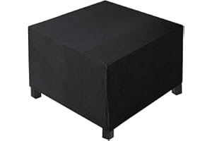 AQIGR Duży kwadraty elastyczny pokrowiec na otomany, super miękki uniwersalny pokrowiec na pufę z elastycznym spodem, antypoślizgowe pokrowice na podnóżka (Czarny, L 60xS 60xH 45cm)