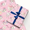 EYQQM Pack of 5 Gift Wrapping Paper 20" x 30" Kraft Paper Sheets Premium Durable Kitty Birthday Wrapping Paper Set for Kids, Party Storage Festive Decoration (Bow Tie)