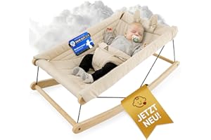 Wolkenlicht® Babywippe Neugeborene - sicher komfortabel & nachhaltig - Babyschaukel Babywiege Baby Bouncer Wippe Baby swing to sleep - Echtholz