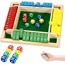 Lithyc Gioco Da Tavolo In Legno Shut The Box Con 8 Dadi - Gioco Educativo Per 1-4 Giocatori, Dimensioni 22x22cm - 4