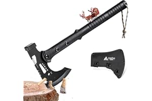 Freelander Outdoor Survival Axt Mit Hammer - Scharfe Camping Beil Mit Nylon Scheide, Holz Spalten Rutschfester ABS Griff, Bushcraft für Outdoor Abenteuer Camping, Geschenke für Männer