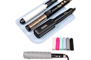 ANGENIL Podróżna obrotowa lokówka do włosów silikonowa duża mata odporna na wysoką temperaturę, do prostownicy do prostowania włosów z olejkiem arganowym i lokówek w jednym, lokówki, szczotka