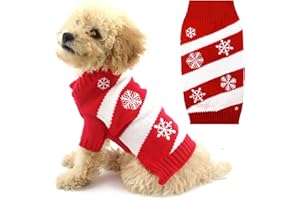 DELIFUR Hunde-Schneepullover, Schneemann-Pullover, Weihnachten, Hunde, Urlaub, Pullover, Neujahr, Weihnachtspullover, Haustierkleidung für kleine Hunde und Katzen (L, Schnee)