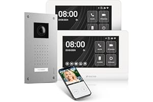 BALTER Entri Video Türsprechanlage, Unterputz Türklingel mit Kamera, Smartphone App, 1 Familienhaus, Video Türklingel, 2x7 Zoll HD-Monitor, Full HD Kamera, Gegensprechanlage mit Türöffner und Klingel 2 Draht