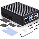 GeeekPi Raspberry Pi 5 Passive Cooling Aluminum Case Shielded Case with Heat Conductive Adhesive Heat Sink for 4GB/8GB Models