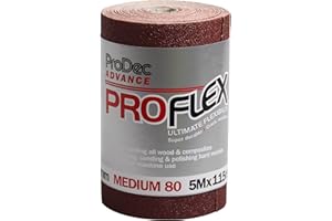 ProDec Advance PAPFV80 Proflex Ultra elastyczny papier ścierny z tlenkiem glinu ziarnistość 80 średnio klasa 5 m x 115 mm rolka