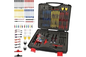 LUTIFIX Juego de 104 cables de prueba para multímetro, kit de cables de prueba para circuitos automotrices, cables de conexión eléctrica, kit automotriz con pinzas de cocodrilo