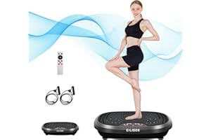 EILISON FitMax 3D XL Vibration Plate Exercise Machine - Whole Body Workout Vibration Platform w/Loop Bands - Lymphatic Drainage Machine for Weight Loss, Shaping, Wellness, Recovery