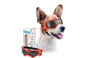 PETLESO Occhiali di protezione per cani, anti-UV, protezione degli occhi per cani di piccola e media taglia