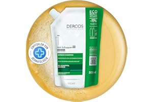Vichy Dercos, Shampoo Anti-Forfora DS Eco-Ricarica, Per Capelli da Normali a Grassi, Azione Riequilibrante, Effetto Anti-Ricomparsa, Arricchito con Disolfuro di Selenio e Acido Salicilico, 500 ml
