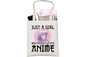 LEVLO Anime Fans Make up Bag Anime Lover Gift Just A Girl Who Really Loves Anime Cosmetic Make up Bag For Women Girls, Loves Anime Tote