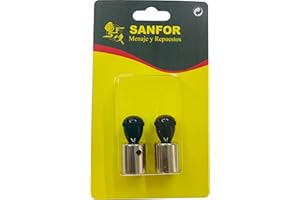 Sanfor | Valvola di sicurezza Pentola a pressione Pack 2 pezzi | Ricambio adattabile MAGEFESA Pentola Rapida | Acciaio | 3,7 x 1,7 x 1,7 cm