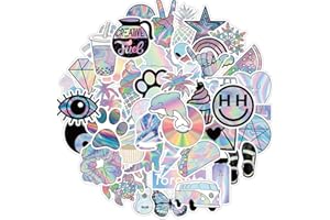 RGBEE Aesthetic Aufkleber Sticker Set 50 Stücke, Wasserfeste Vintage Vsco Girl Sticker Klein PVC Aufkleber für Laptop Macbook Koffer Helm Motorrad Stickerbomb (Keine Holographischen Aufkleber)