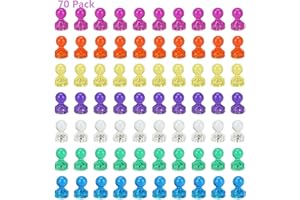 Lynlon 70 Stück farbige und transparente Magnete, 7 Farben, perfekt für Whiteboards, Teller, Kühlschränke und mehr