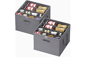 Lifewit Organizer per Scarpe per Armadio, Moderni, Grigio, 12-16 Paia, Contenitori Pieghevoli per Stivali, Tacchi, Scarpe da Ginnastica