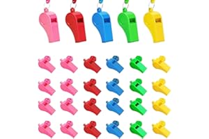 LZYDKH 24 Stück Trillerpfeife, Bunte Sportpfeife Plastik Pfeife mit Umhängeband Kunststoff Schiedsrichterpfeife Sportpfeifen im Training für Schulsport Hundetraining