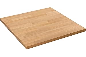 domli Solid Wood Premium Oak Table Top | 600m x 600mm x 27mm | Top Grade European Wooden Large Square Kitchen Dining Tabletop Worktop Desktop Countertop Workstation