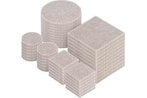 HXC 64PCS Felt Furniture Pads 5mm Thicken Furniture Floor Protectors Felt Pads for Furniture (50mm+25mm) Anti Scratch Floor Protectors for Chair Leg Furniture Feet Wood Floor Protectors