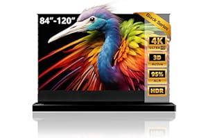 NothingProjector Beamer Leinwand, 100 Zoll Bodenstehend Ausziehbar Elektrisch, ALR CLR, 4K UHD Laser TV Bildschirm, Mobile Heimkino Tragbar, Screen für Ultrakurzdistanzprojektor, Keine Montage