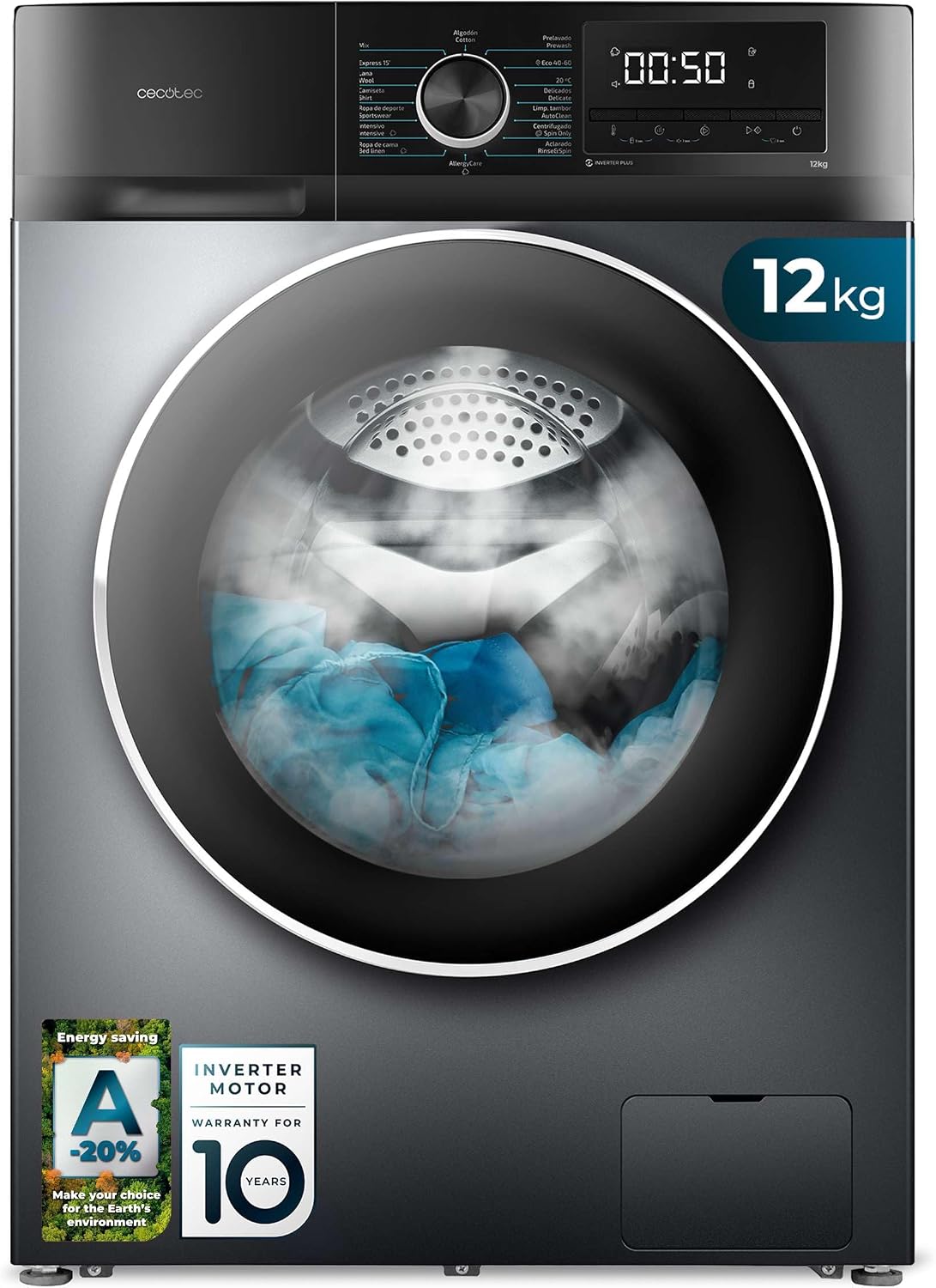 Qualité de Fabrication & Durabilité : Cecotec Lavadora 12Kg Carga Frontal Bolero Dr