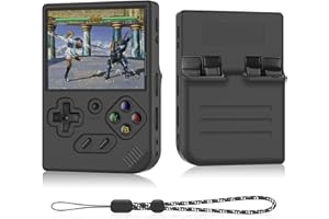 SKRVGOJFG Silicone Case Compatible with Anbernic RG35XX Plus, Anti-Scratch, Washable, Shockproof Silicone Protective Cover for RG35XX Plus with Lanyard - Black