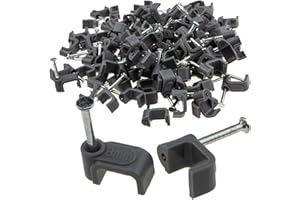enTie FLAT Grey 8mm Cable Clips for 1mm2 Twin & Earth Cables [100 Pack] [8mm (1mm2 T&E)]