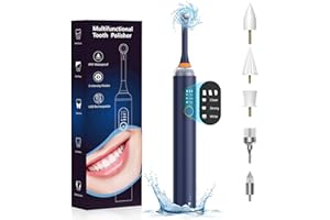 Tooth Polisher, Teeth Whitening Kit, HassoKon Multifunctional Teeth Cleaning Kits for Tooth Polish Stain Removal &Teeth Whitening,Tooth Whitening Set for Polishing After Teeth Cleaning (Blue)
