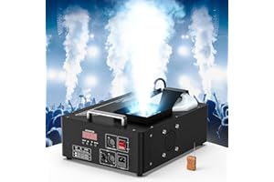 DELIBANG 24 LED Macchina del Fumo Portatile, 1800W Macchine Fumo Discoteca Luci LED RGBW e Telecomando Wireless, Fog Machine per DJ Feste Nozze Halloween Natale e Effetti su Palco