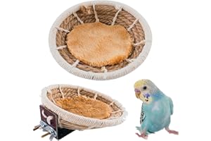 KEAJUIDY Vogelnest für Käfige Wellensittichpapageien Vogelnest aus Hanfseil Nistkasten Bett für Wellensittiche, Sittiche, Nymphensittiche, Kanarienvögel, Finken
